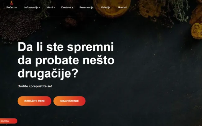Izrada sajta za Spice restoran – web dizajn za ugostiteljski objekat